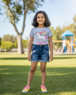 Grey Graphic Print Cotton Knit Tee